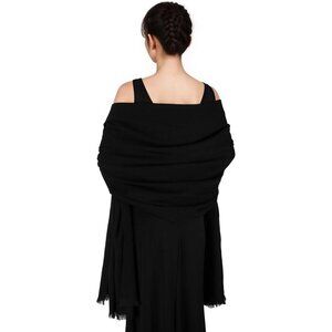 🆕 Women Black Wedding Evening Dress Pashmina Shawl Winter Foulard Femme Wraps